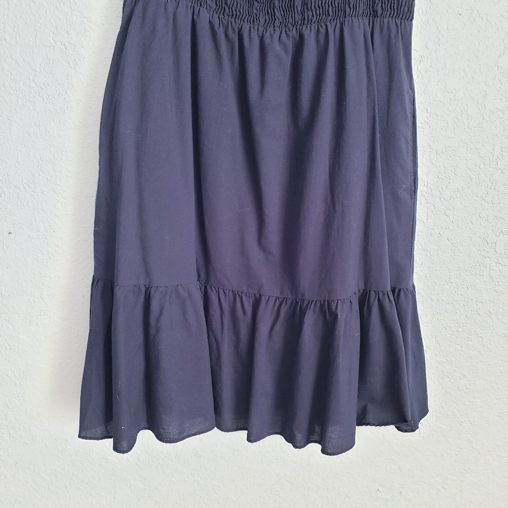 Anthropologie Maeve Navy Square Neck Smocked Ruffle Dress - Picture 11 of 11